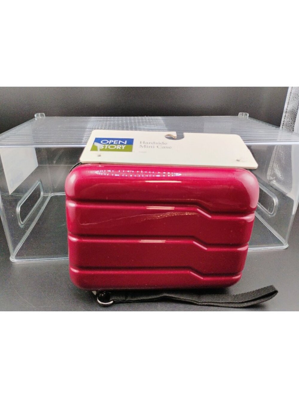 Open Story Hardside Mini Case Red Lightweight Travel Organizer